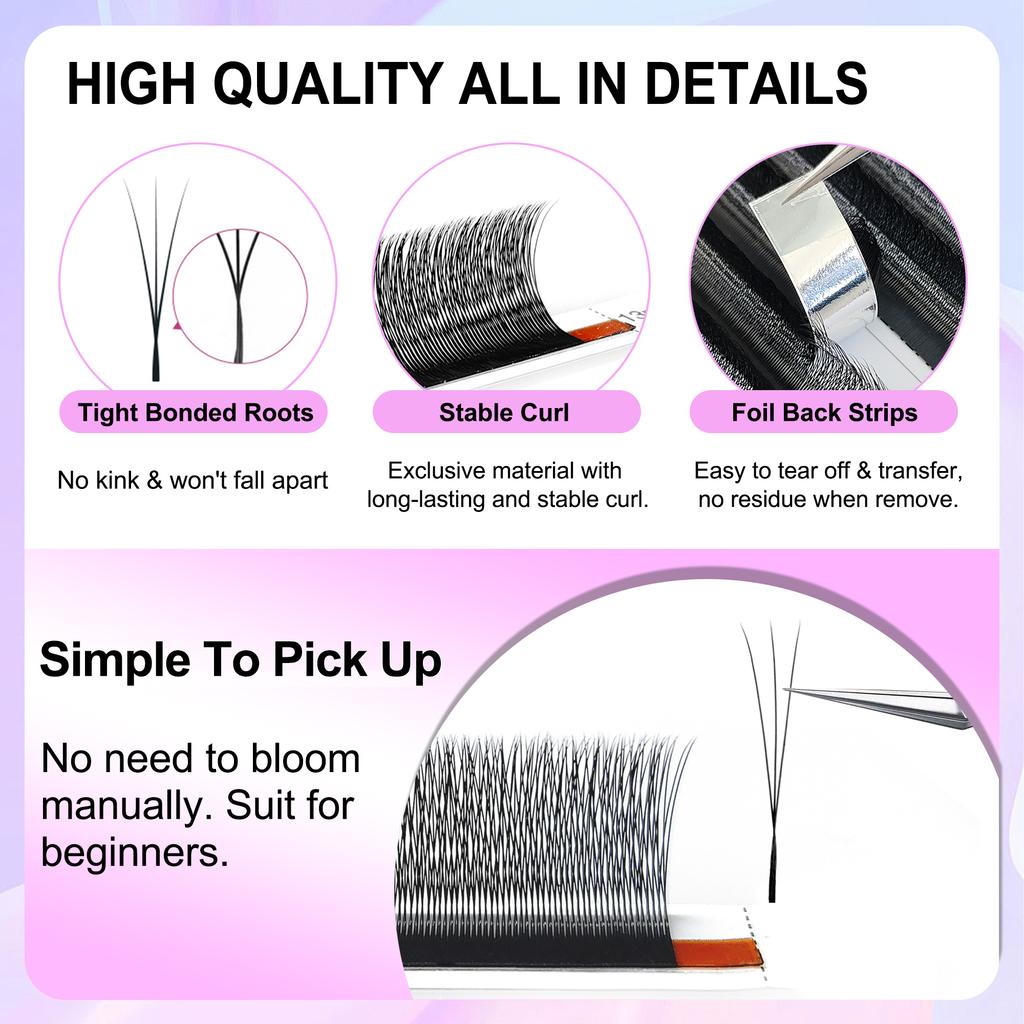 CoMango Narrow 3D/4D/5D W Shaped Eyelash Extension Smaller Spacing Natural Soft Lashes Premade Volume Fans False Eyelashes