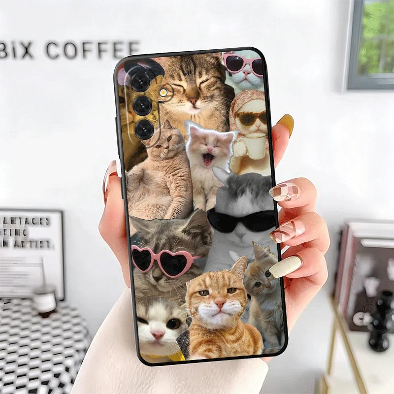 Crying Cats Combine Memes Soft Phone Case for Samsung A17 A37 A57 A16 A26 A36 A56 A15 A25 A35 A55 A14 A24 A34 A54 A13 A23 A33 A5