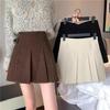 2025 High Waist Corduroy A-line Pleated Skirt - Spring/Autumn Slimming Design for Women