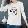 Women's Autumn 2025 Loose-Fit Printed Long-Sleeve T-Shirt - Korean Style for Middle-Aged Women