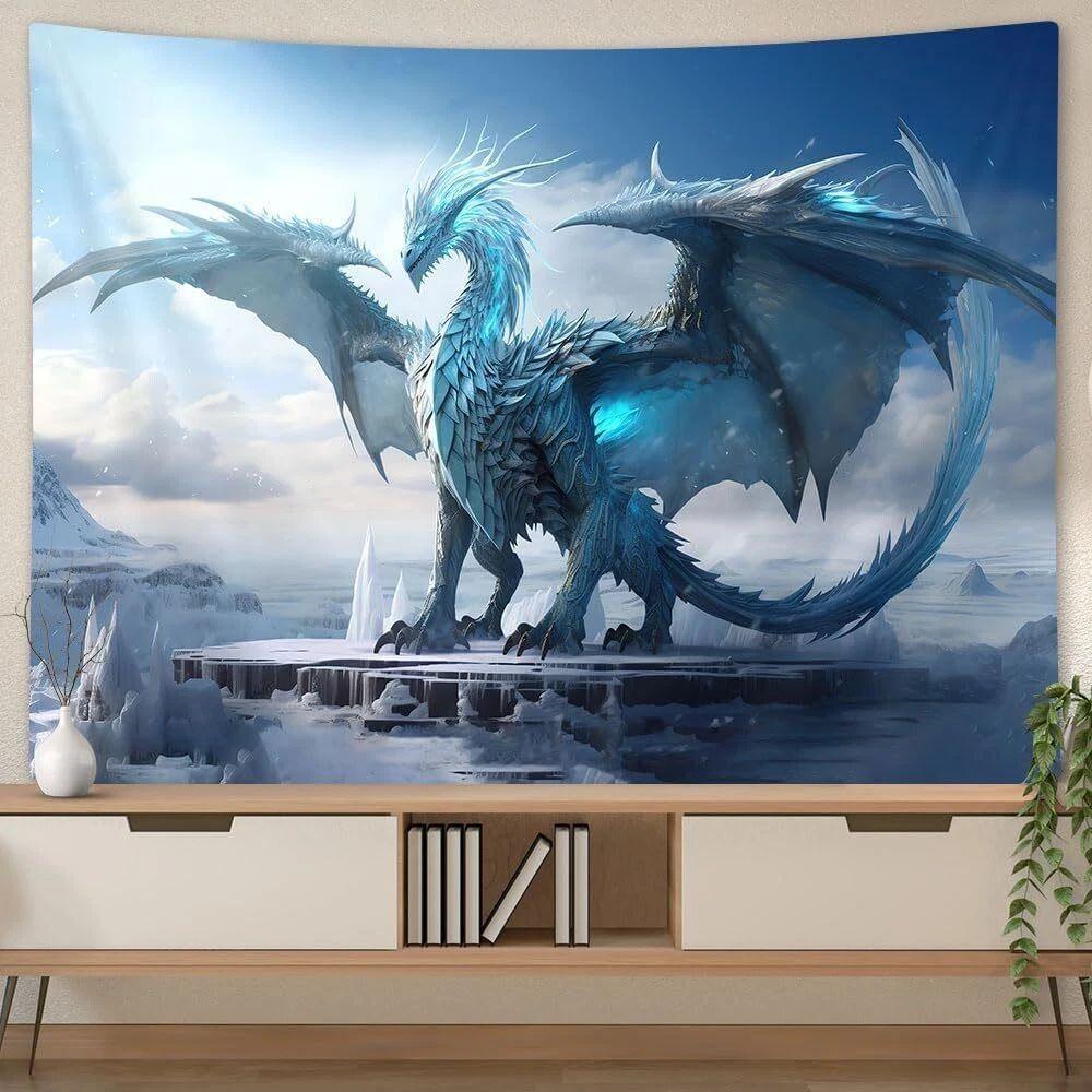 Blue Dragon Tapestry Background