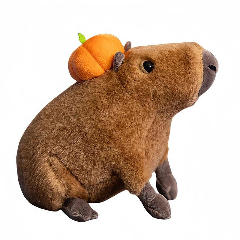 Plush Capybara Pumpkin Toy Soft Stuffed Animal Doll Decoration Gift Kids For