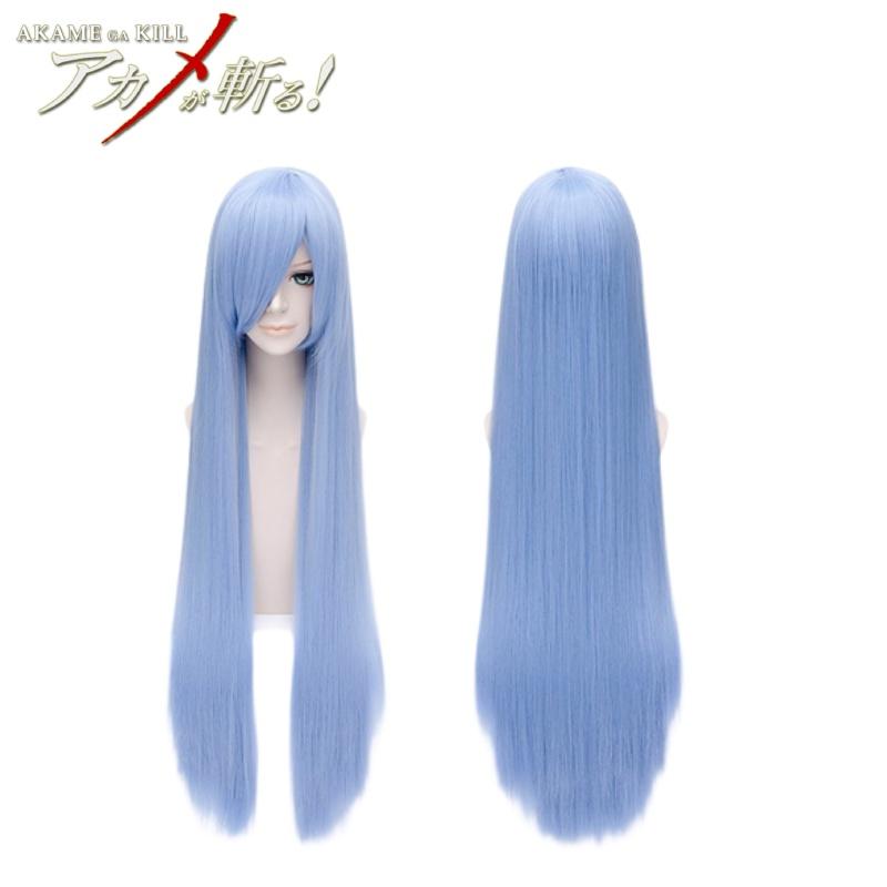 Esdeath Cosplay Wig 100cm Ice Blue Hair Natural Style European Brand