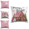 Christmas Snowman Polyester Cushion Cover For Living Room Decor