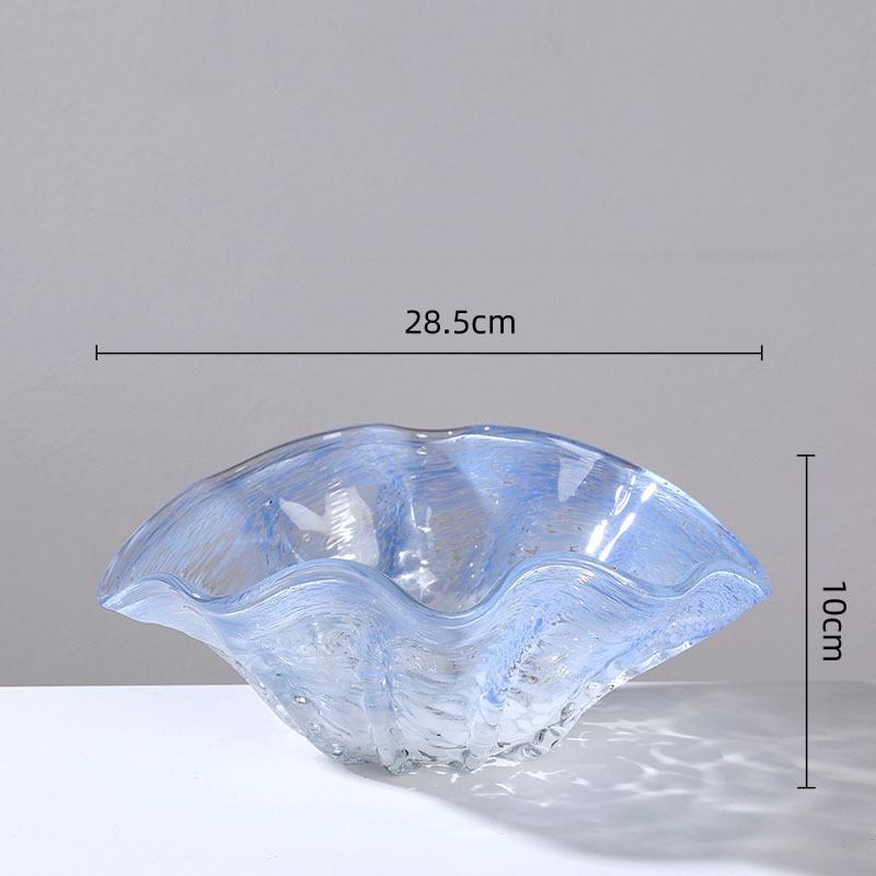 

Glass Vase Curved Gradient Blue Flower Pot Fruit Tray Flower Vases Flowerpot Transparent Hydroponics Terrarium Home Decoration