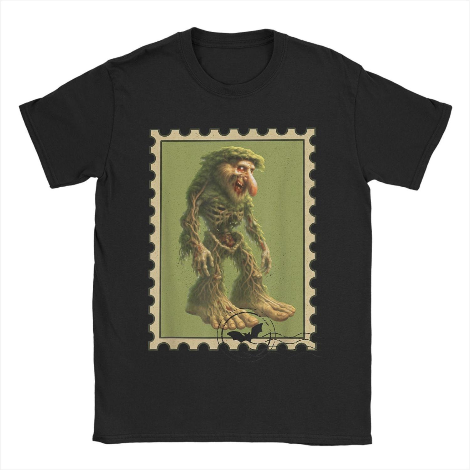 

Итальянский Бред BRR Зомби Патапим Хэллоуин Почтовая Марка Футболка Пляжные Футболки Мужская Одежда Короткий Рукав Y2K Базовые Топы S чёрный