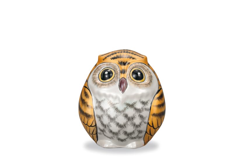 Kutani ware Iwataya round owl with gold and silver glaze 3.7-inch AP8-1319