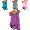 Women's Loose Sleeveless Vest T-shirt Blouse With Elegant Boho Lace Design In Plus Sizes