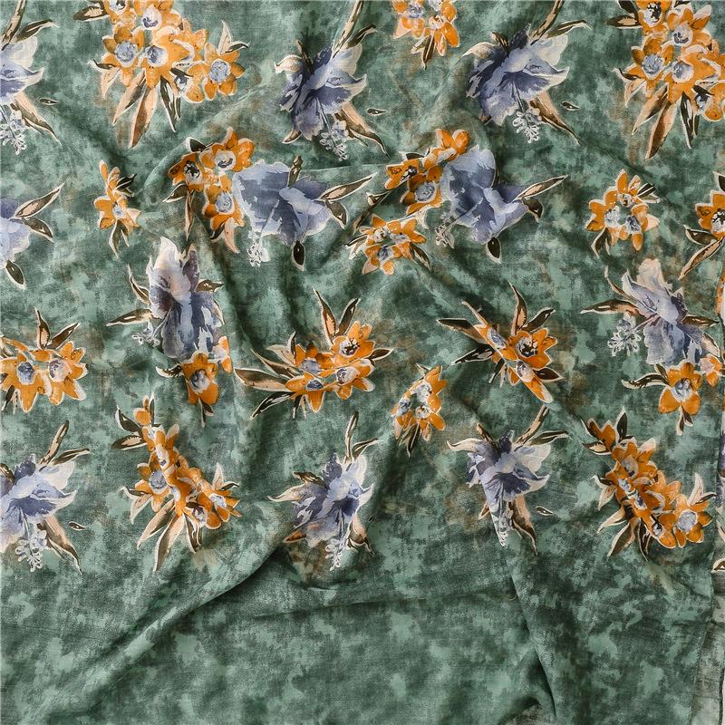 Luxury Fashion Women Viscose Scarf Ink Painting Floral Tassel Hijab Shawls and Wraps Female Foulard Echarpe Muslim Sjaal