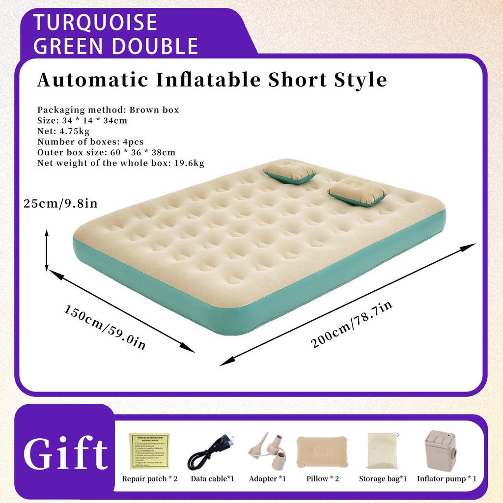 Inflatable Camping Mattress with Automatic Inflation - Lightweight Outdoor Air Cushion Bed for Tent