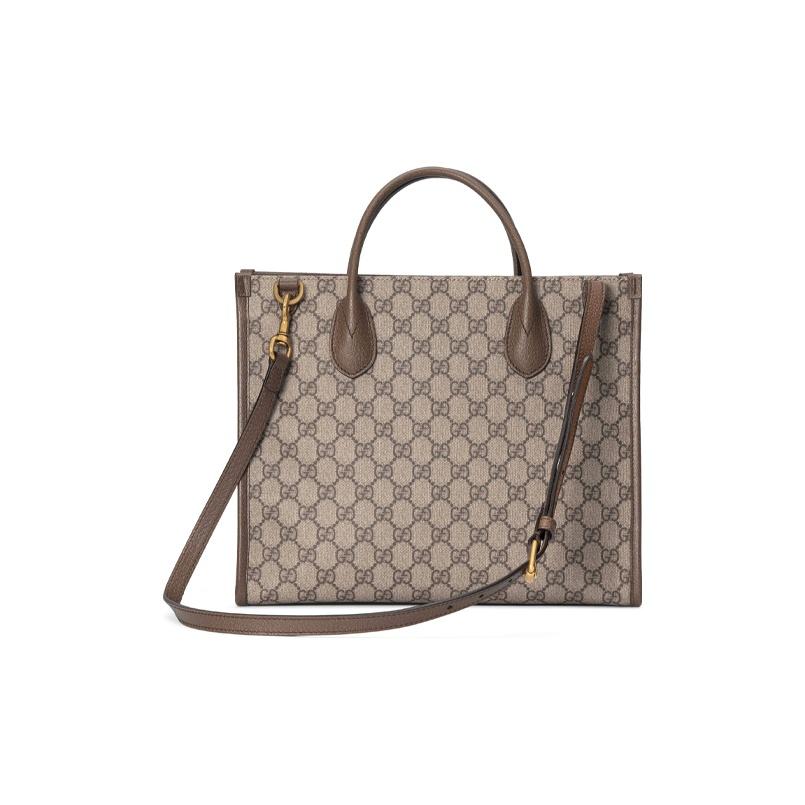 Gucci X Disney Print z Kaczorem Donaldem Duża Pojemność Płócienna i Skórzana Torba Tote Męskie Torby Tote Heban 648134-2N0AT-8679