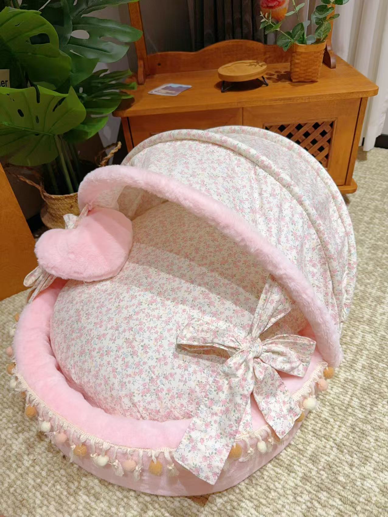 Cats Beds and Furniture Removable and Washable Cat s House Thicken Lace Pet Nest Soft and Comfortable Cat Accessories