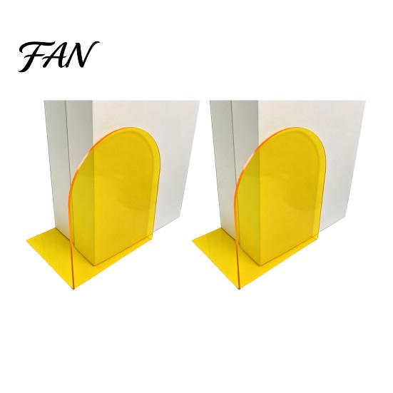 Clear Book Organizer for Office 1 Pair Acrylic Bookends, Ends Holders Shelves, Decorative Arch Modern L Shaped Support Stopper, Bookshelf Bedroom 1 Pair