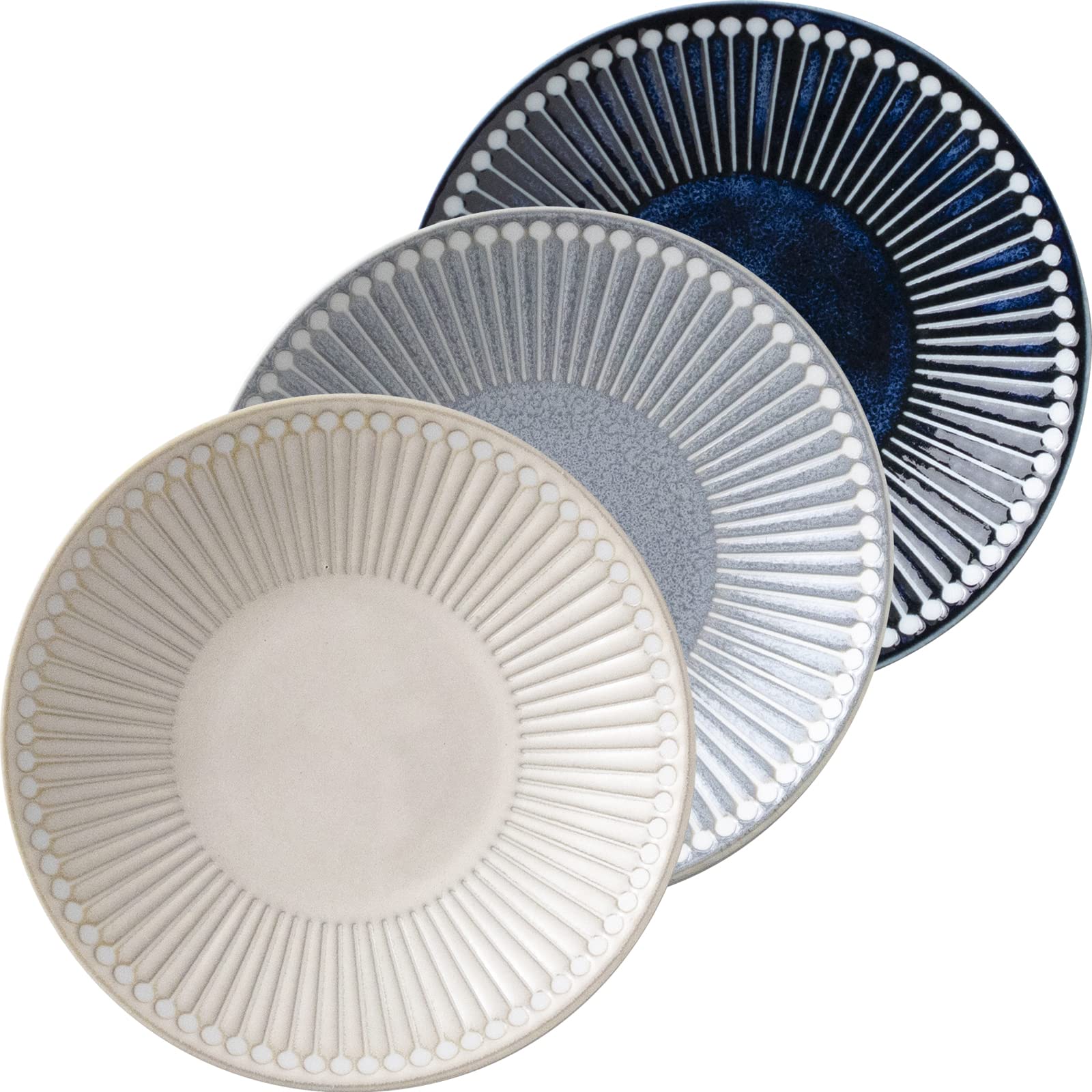 

Набор тарелок Minoru Pottery Mino Ware Albee 145 (3 цвета) (Серый, Темно-синий, Бежевый)