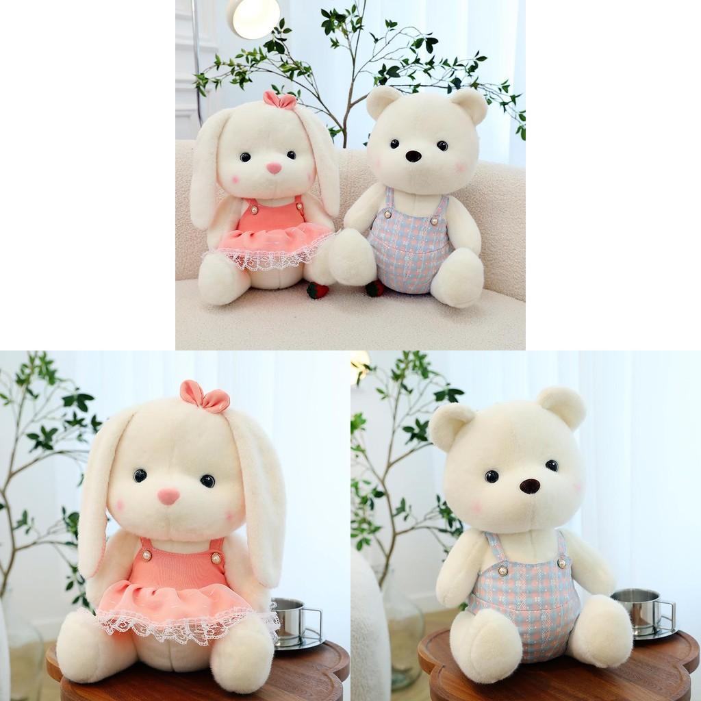 Cute Bear Lily With Floral Skirt Plush Rabbit Toy Dressup Doll Perfect Gift