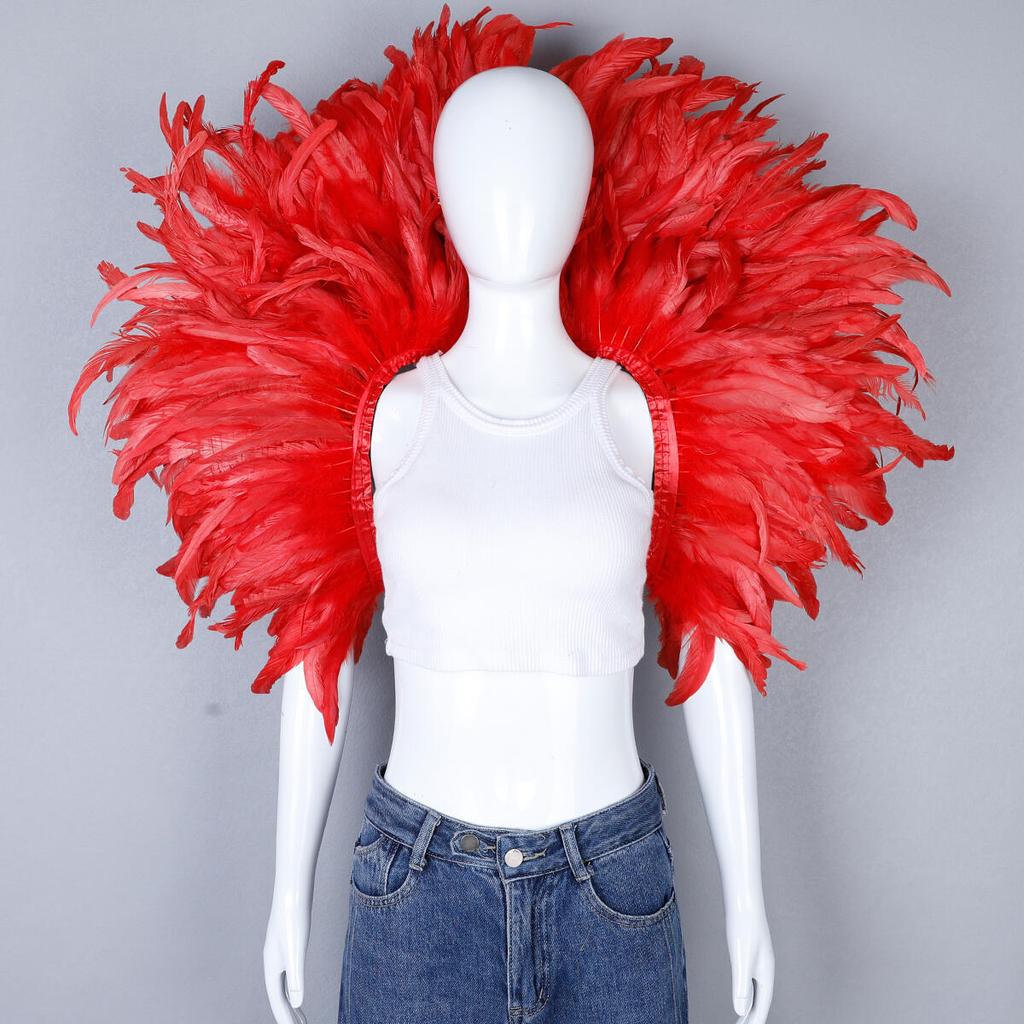 Party Luxury Scarf Feather Cosplay Designer Punk Halloween Masked Ball Carnival Feather Punk Carnival Party Apparel Accessories