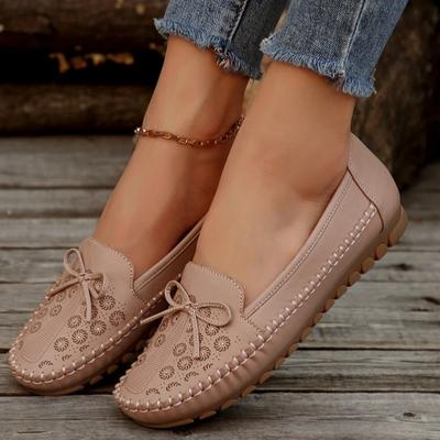 Fashion Women's Shoes 2025 New Women's Casual Round Toe Bow-knot Flat Shoes Women Breathable Loafers Slip On Comfort Shallow Shoes 35-43