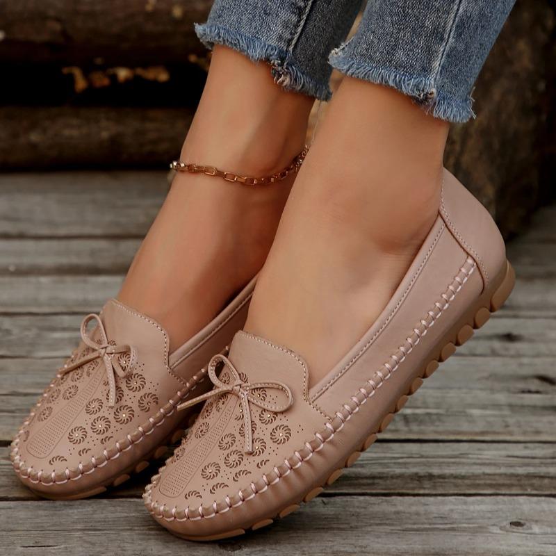 Fashion Women's Shoes 2025 New Women's Casual Round Toe Bow-knot Flat Shoes Women Breathable Loafers Slip on Comfort Shallow Shoes 35-43