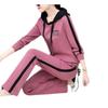 Spring and Autumn Casual Sports Suit Women's Fashion Korean Style Large Size Hooded Sweatshirt Two-piece Suit
