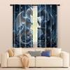 2 Pcs, Filtering Curtains (excluding Rods, Non-movable, Without Batteries) Yin Yang Dragons for Use In Bedrooms and Living Rooms