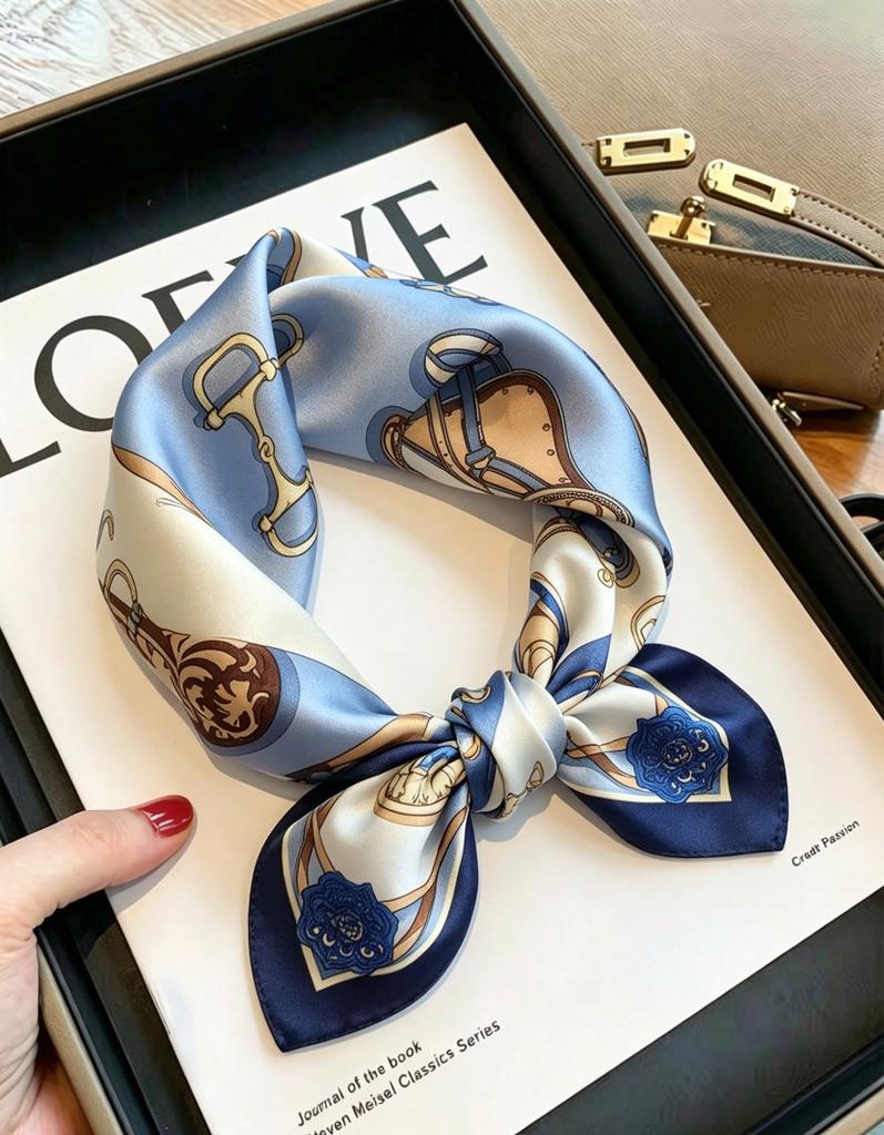 [111 mulberry silk] Bonas women's silk small square scarf silk scarf 11 new autumn and winter gift mother small scarf