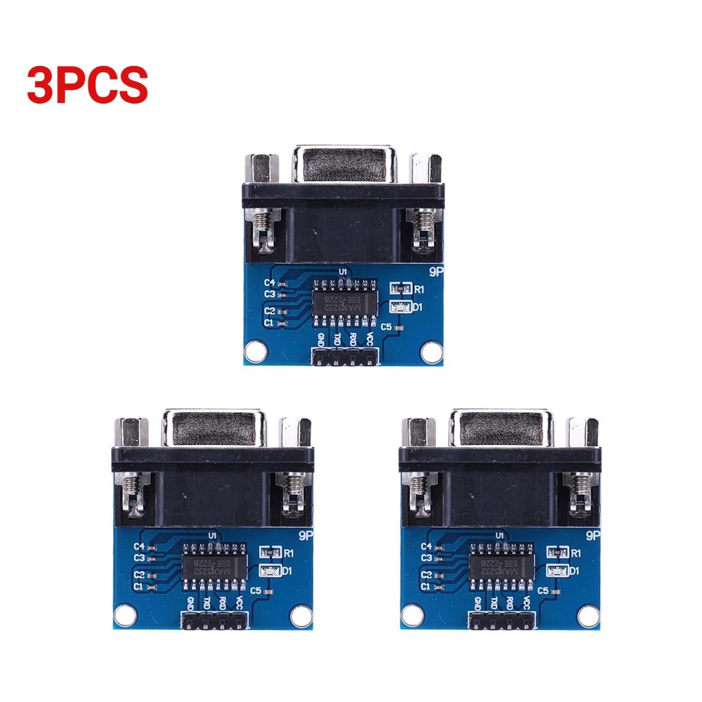 1-10PCS MAX3232 RS232 to TTL Serial Port Converter Module TX RX VCC GND Female DB9 Connector 3.3V-5.5V MAX232 Flashing Board