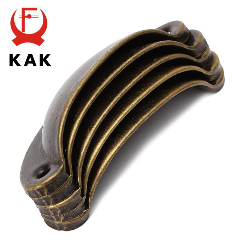 KAK 2 Pezzi Maniglie per Cassetti da Cucina Armadietti Manopole per Mobili Maniglie a Conchiglia Ottone Antico
