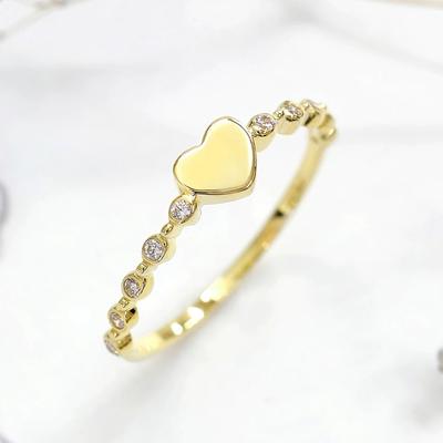 Huitan Chic Heart Rings for Women Minimalist Wedding Band Accessories Proposal Engagement Ring for Lover Eternity Trendy Jewelry