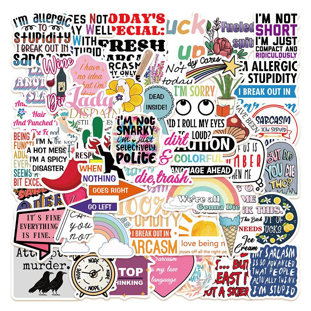 50PCS Sarcastic Quote Stickers - DIY Decor for Notebooks, Laptops & Luggage AnimeWorlds Store
