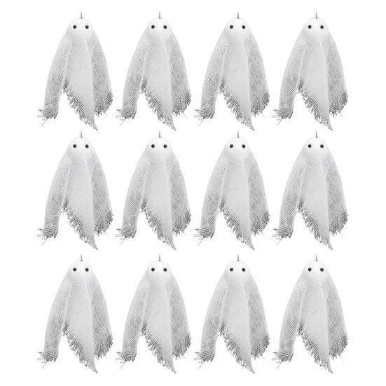 Halloween Hanging Ghost Ornaments Small White Cloth Ghosts Decoration for Haunted House Party Yard Tree Decor