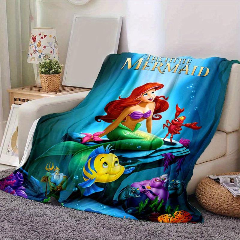 1 pièce, La Petite Sirène Ariel Décoration d'Intérieur Couverture Douce en Flanelle pour Canapé, Lit, Voiture, Plage, Bureau Idée Cadeau sieste pour Amis