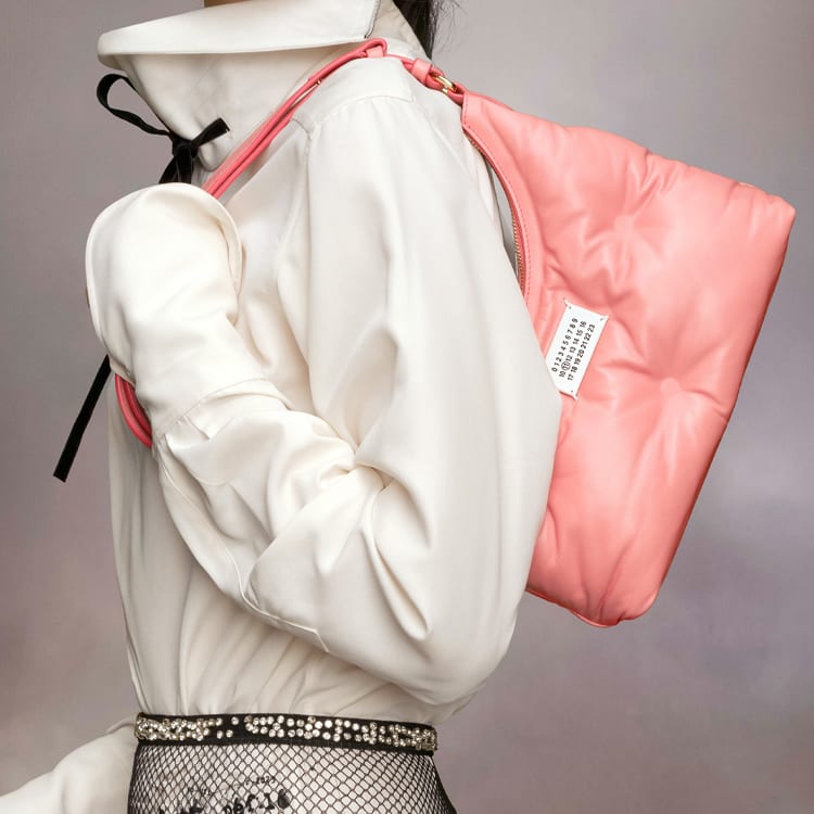 Maison Margiela Glam Slam Full Grain Nappa Leather Shoulder Bag, Handbag Small Women's Pink SB3WG0024P4300T4151