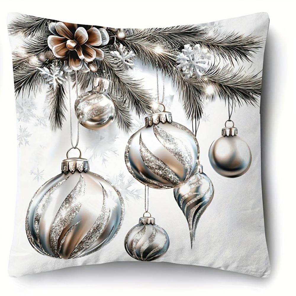 

Christmas Themed Pillowcases: Santa, Snowman, Christmas Tree & Ornaments Designs Sofa room cushion cover home decoration gift 16x16Inch