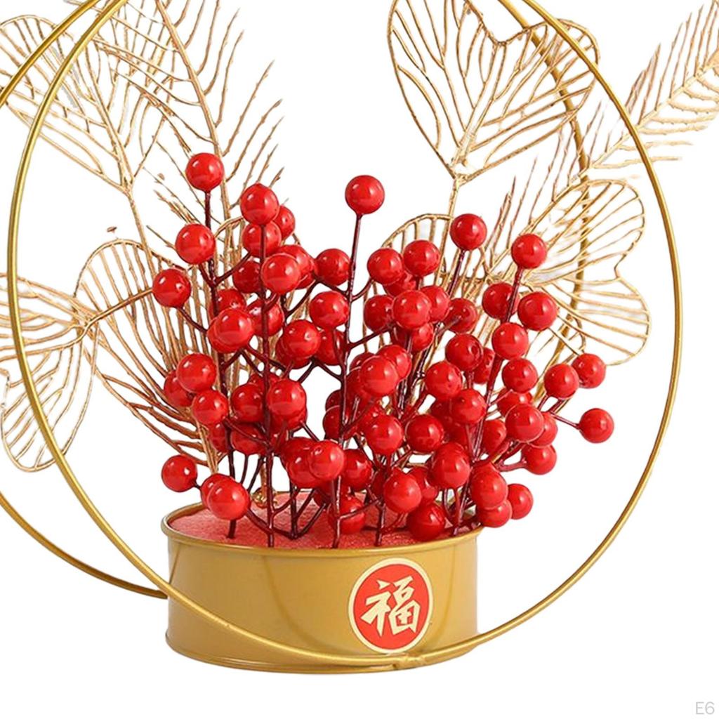 Chinese Flower Basket Ornament Decorative Desktop Photo Props Spring Festival Wall Hanging Harvest
