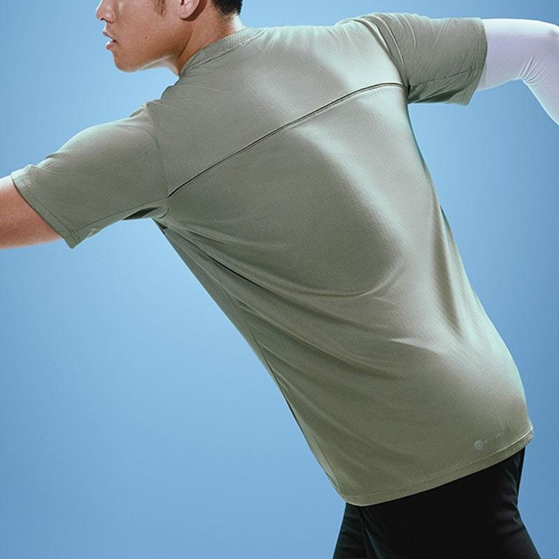 New Adidas HIIT T Shirt Men's Pebble Silver Gray IB9091