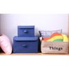 Storage Box Solid Color Space Saving Store Containers Durable Handle Household Boxes Blanket Shoe Socks Underwear