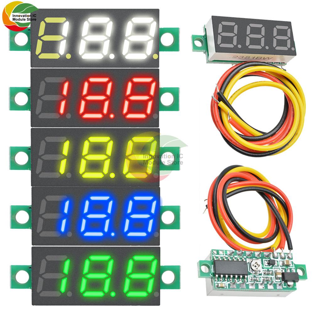 1.18 Inch DC LED Digital Voltmeter 1-111V Voltage Meter Auto Car Mobile Power Voltage Tester Detector 11V Red Green Blue Yellow