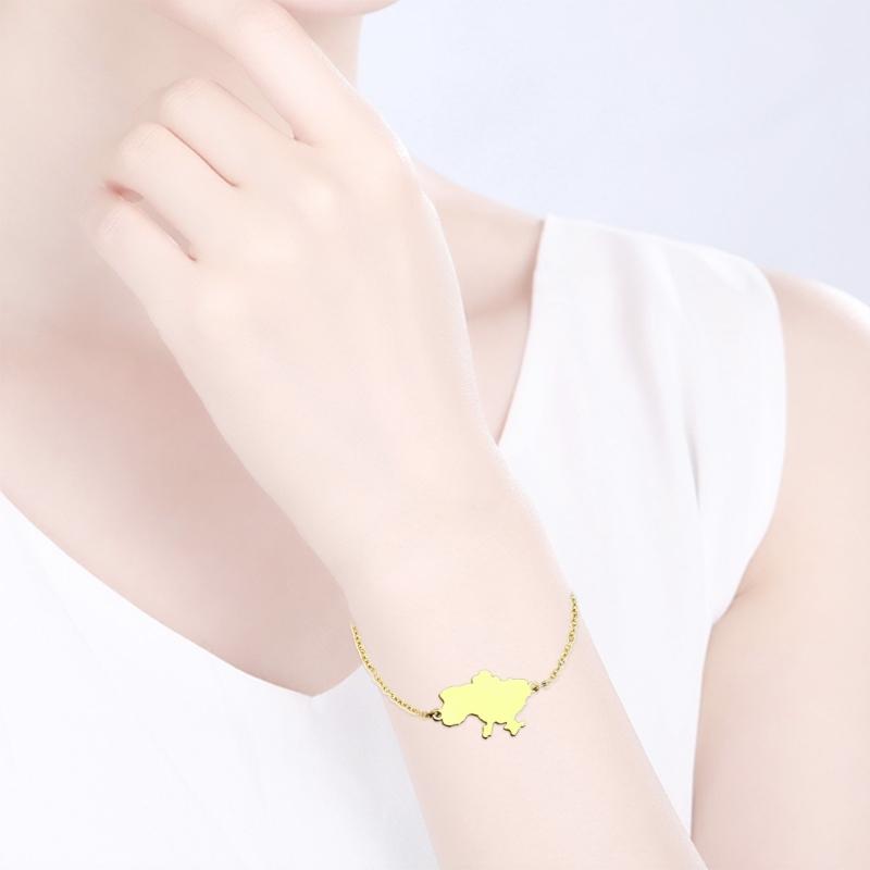Ukraine Map Bracelets Pendant Bracelets Ukraine Flag Bracelets Ukraine Jewelry Chain Bracelets Stainless Steel Material