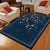 Blue Cherry Blossom Print Area Rug, Vintage Floral Branch Floor Mat for Living Room Bedroom Kitchen Office Home Decor