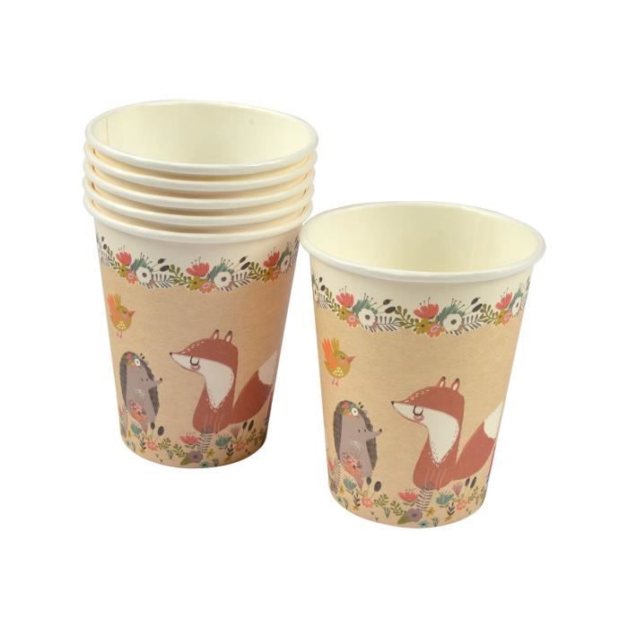 Gobelets en carton - Le - Marron - 25 CL - 6 pièces - Vaisselle jetable