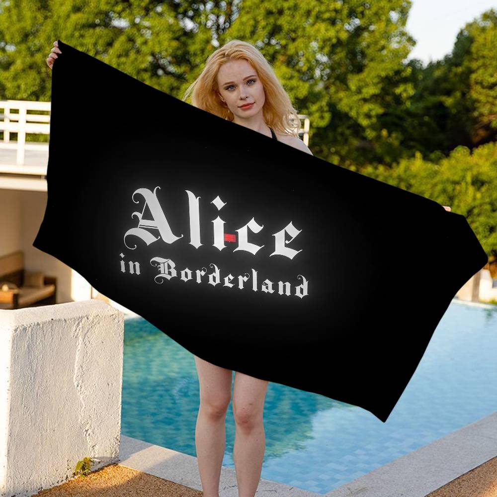 A-Alice In B-Borderland Anime Beach Swimming Towel Soft Absorbent Washcloth Children's Gifts for Kids Travel Camping Gym