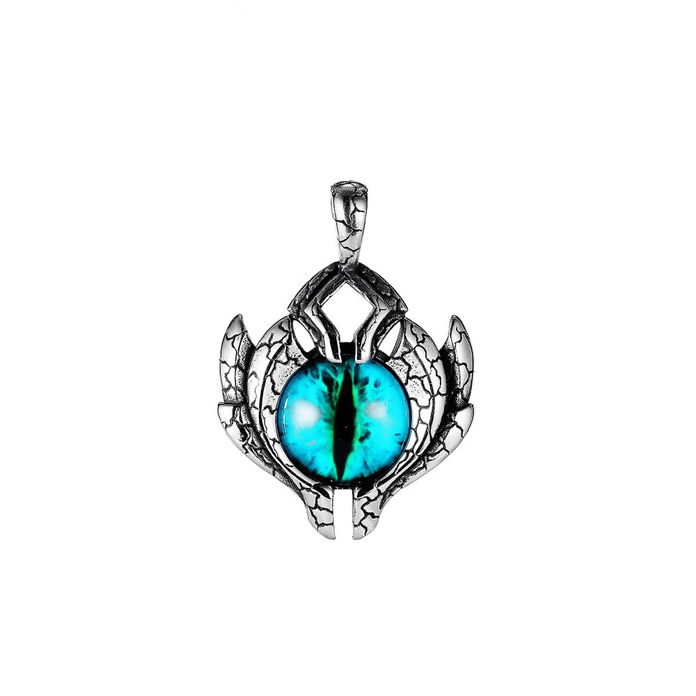 Vintage 316L Stainless Steel Demon Eye Pendant Necklaces For Men Women Punk Hip Hop Male Biker Jewelry Halloween Gifts