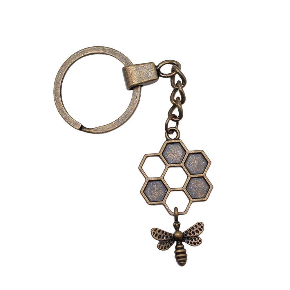 Vintage Bi Insekt Charme Sommerfugl Nøglering Fugl Antik Dyr Nøglering 30mm