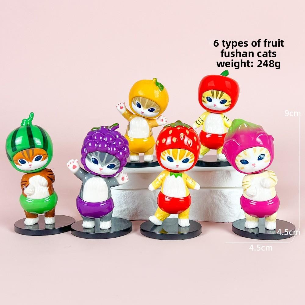 Mofusand Cat Dessert Fruit Shark Fried Shrimp Seafood Style Model Ornament