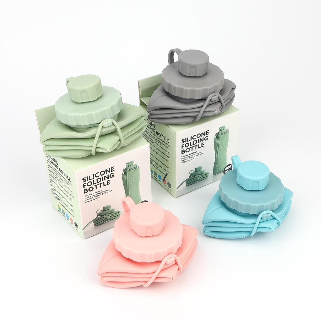 Durable, Foldable Silicone Sports Water Bottle - Portable, Drop-proof Large Capacity