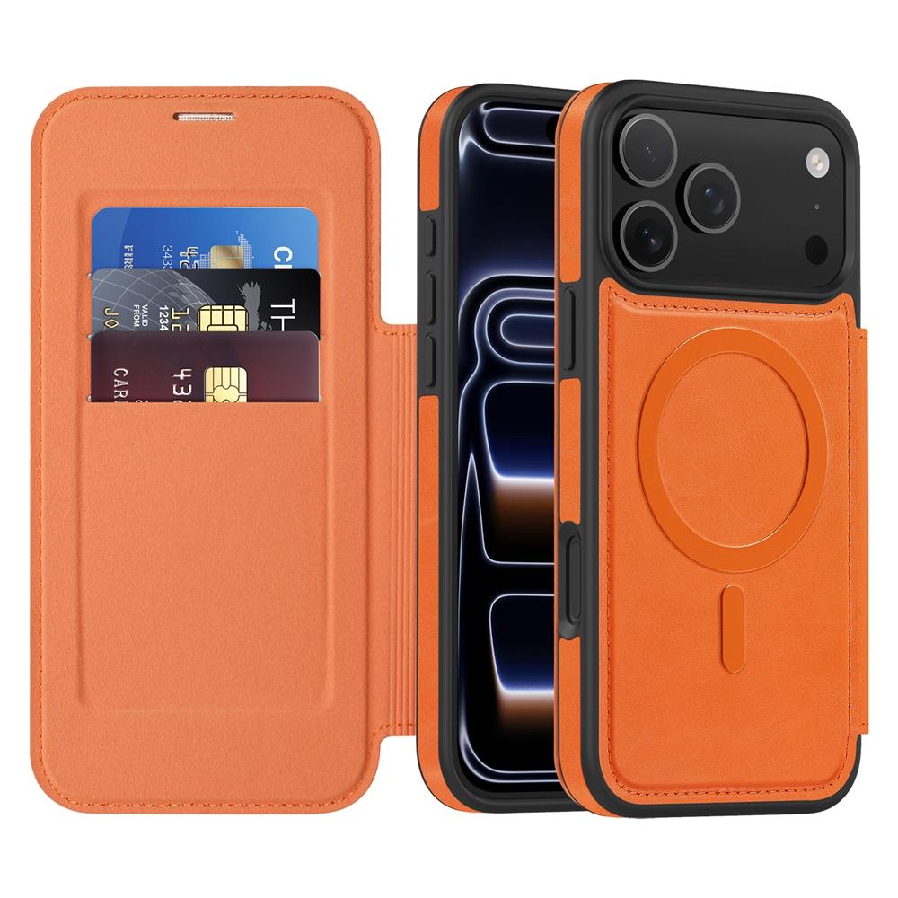 Stand Wireless Charging Flip Purse Case for For Iphone Air 17 Promax 16 Plus 15 14 Pro Max 13 PM 12 Magnetic Leather Case Cards Slot