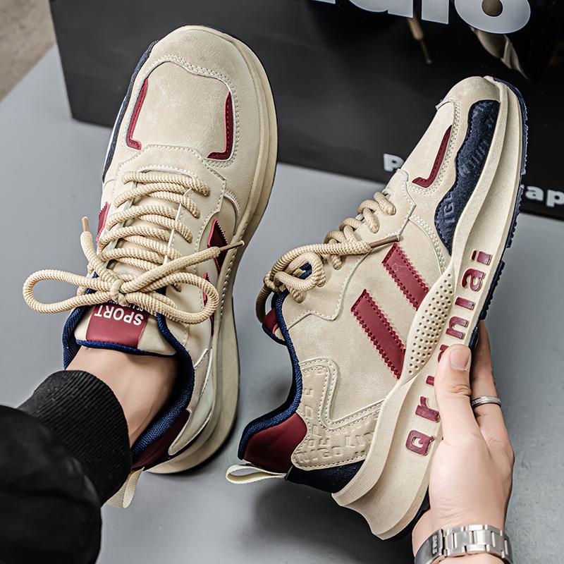 Men's Shoes Sneakers Lace Up 2025 New Spring Breathable Casual Sneakers Leisure Soled Comfort Non Slip Outdoor Running Shoes
