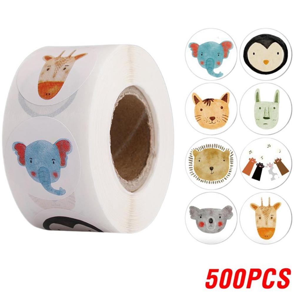 100-500pcs Cartoon Reward Sticker Children Encouragement Sealing Labels Kids Gifts Decorative Teacher Supplies Animal Sticker