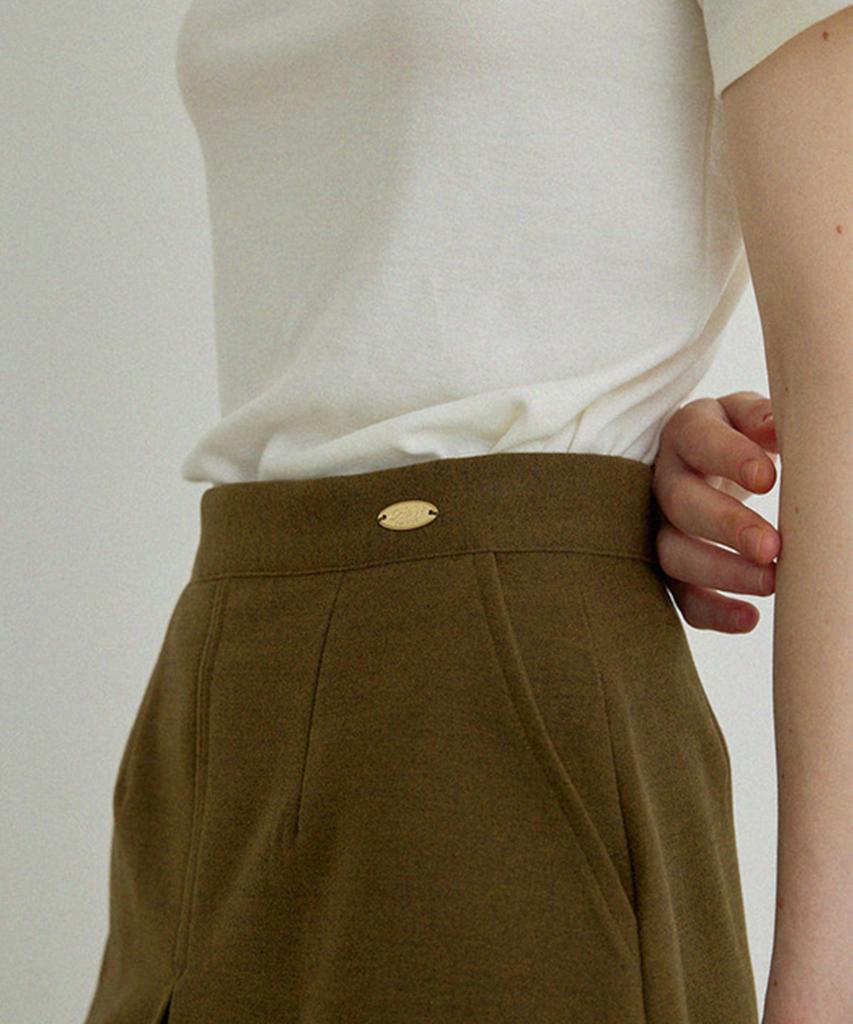 Aejeuipeu Fiore Midi Skirt (Brown)