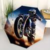 Motocykl, Pustinný automatický skládací deštník, 8 žeber, Lehký design, Odolná železná konstrukce, Kompaktní a přenosný, Ideální k narozeninám nebo Vánocům